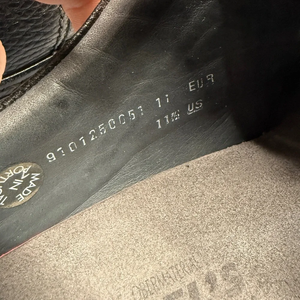 Mephisto Trampolins Shoes Mens 11.5 Black Pebble Grain Leather Comfort